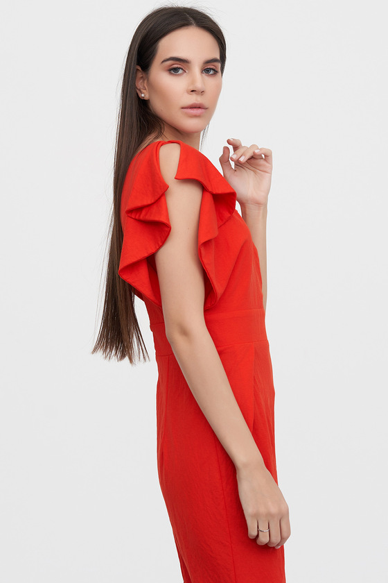 Платье красного цвета с рукавами-крылышками 2 - интернет-магазин Natali Bolgar