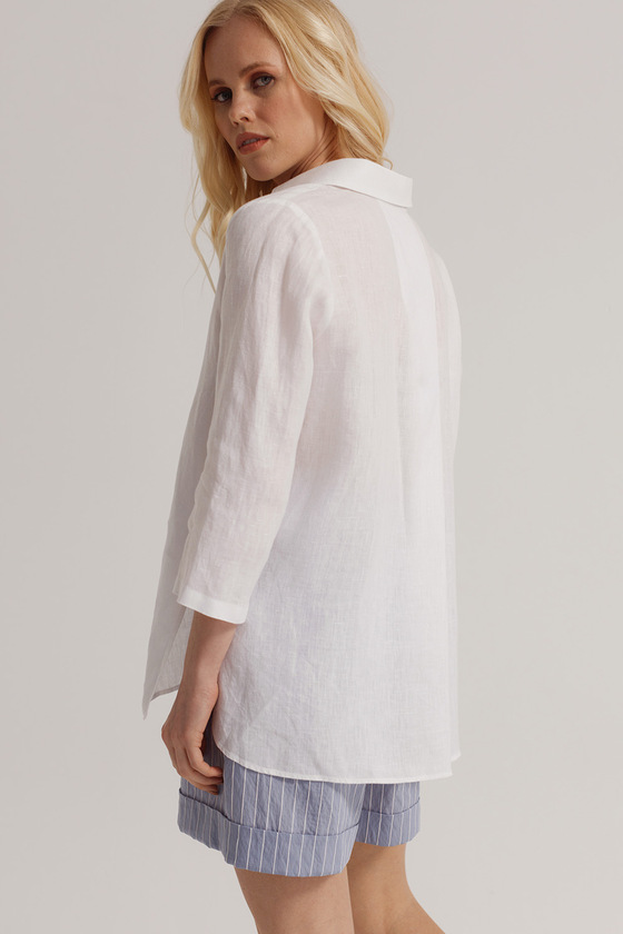 Льняная рубашка белого цвета 3 - интернет-магазин Natali Bolgar