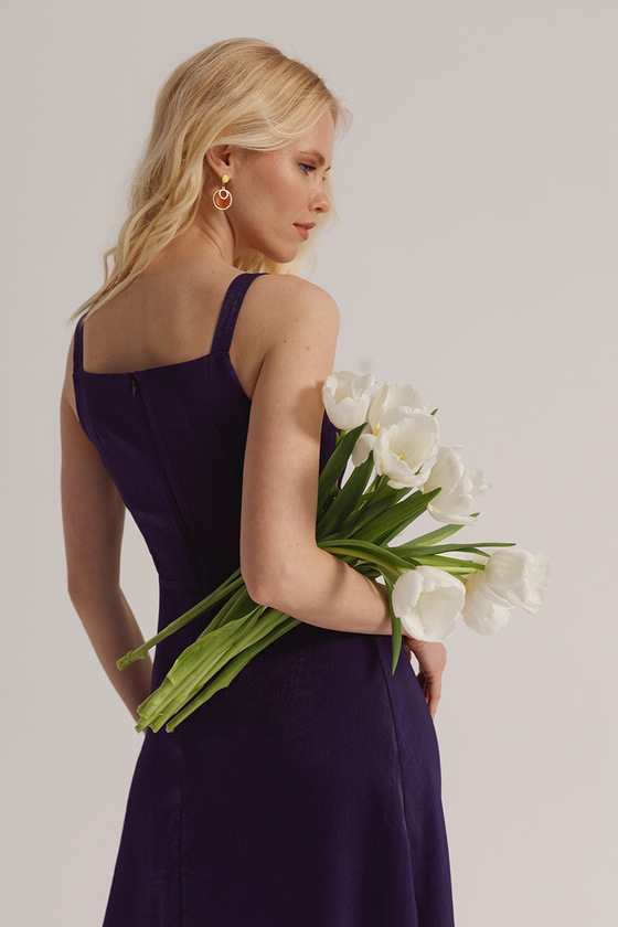 Сукня пурпурного кольору на бретелях 1 - интернет-магазин Natali Bolgar