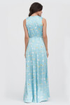 Голубое шелковое платье в цветочном принте 2 - интернет-магазин Natali Bolgar