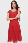 Шифоновое платье красного цвета в мелкий горох 1 - интернет-магазин Natali Bolgar