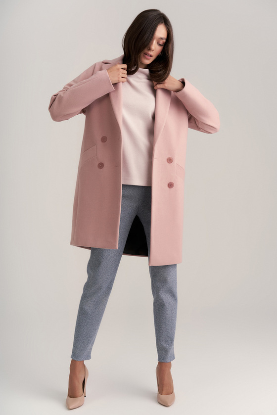 Двубортное пальто пудрового цвета 3 - интернет-магазин Natali Bolgar