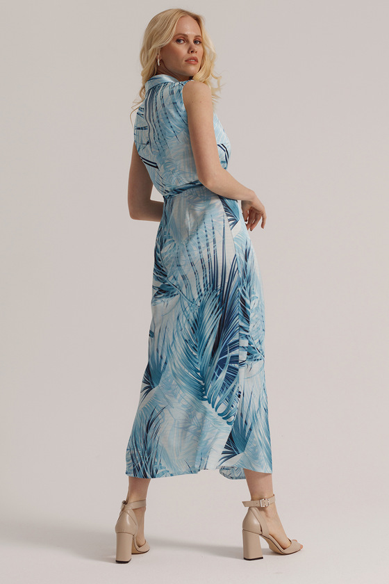 Платье с тропическим принтом на запах  2 - интернет-магазин Natali Bolgar