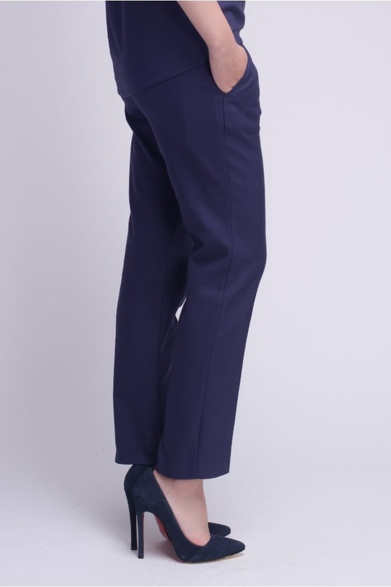 Зауженные брюки со стрелками чернильного цвета 2 - интернет-магазин Natali Bolgar