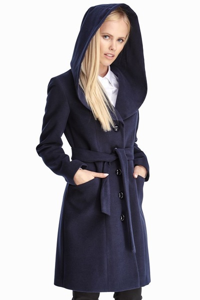 Пальто темно-синего цвета с карманами  – Natali Bolgar