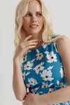 Синее платье в пол с цветочным принтом 3 - интернет-магазин Natali Bolgar