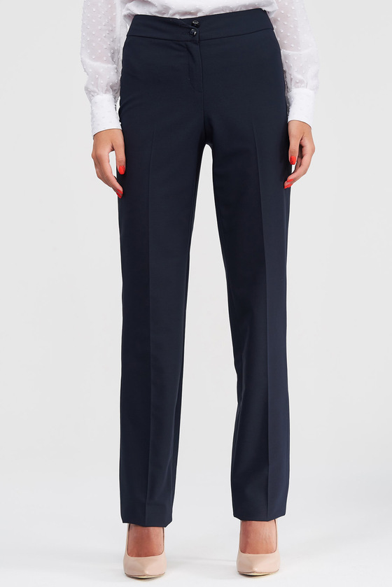 Широкие брюки со стрелками темно-синего цвета 1 - интернет-магазин Natali Bolgar