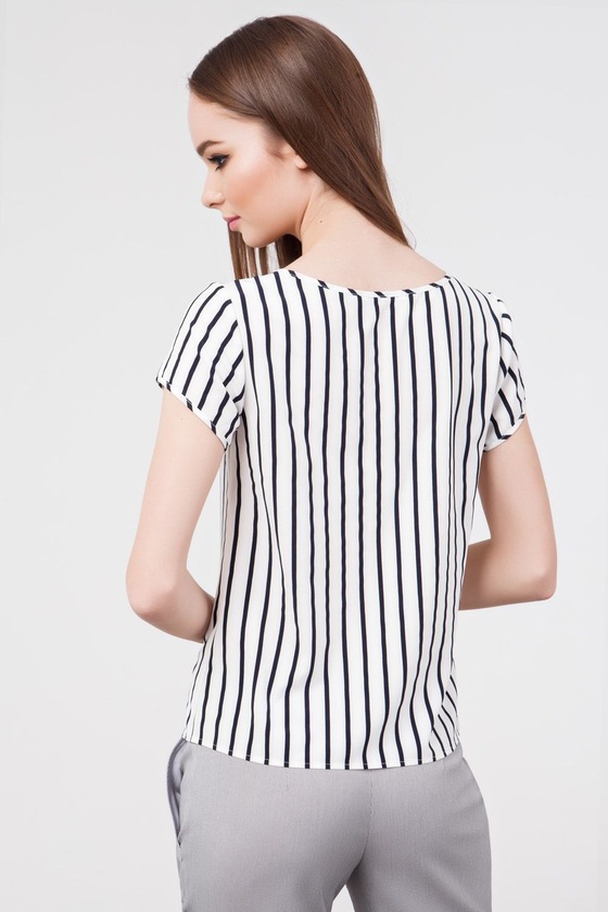 Блуза с коротким рукавом в полоску 1 - интернет-магазин Natali Bolgar