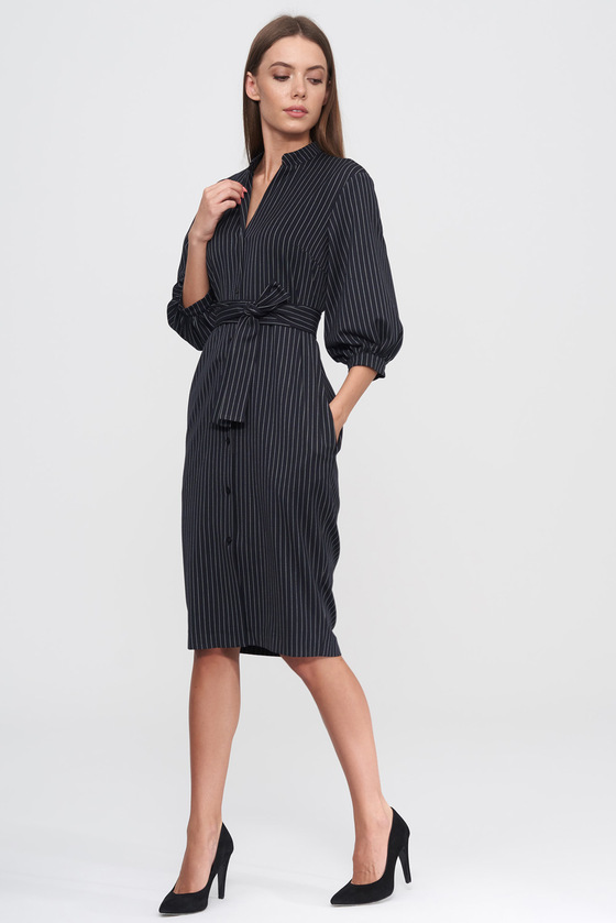 Платье черного цвета в мелкую полоску 3 - интернет-магазин Natali Bolgar