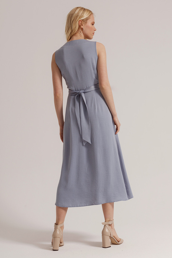 Платье голубого цвета на запах  4 - интернет-магазин Natali Bolgar