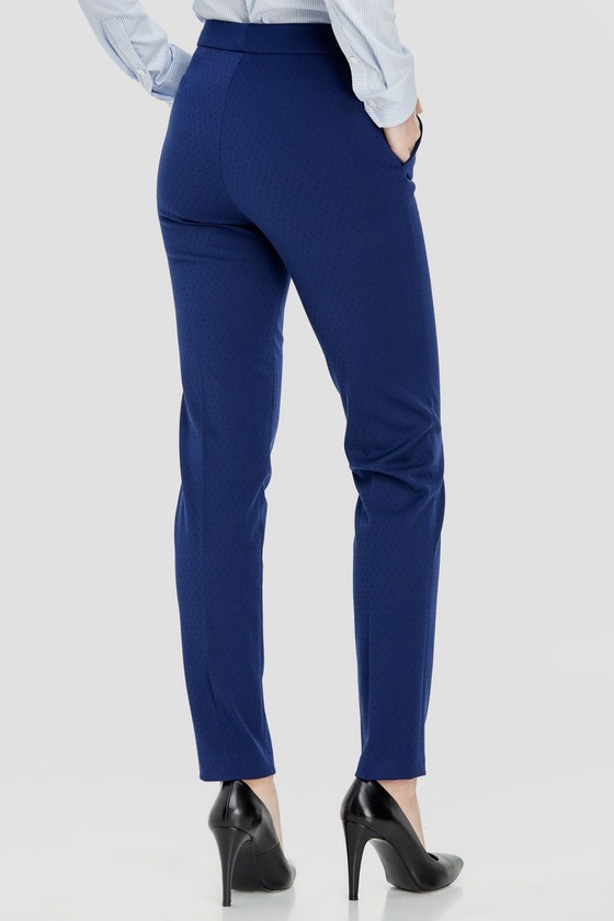 Фактурные брюки синего цвета 3 - интернет-магазин Natali Bolgar