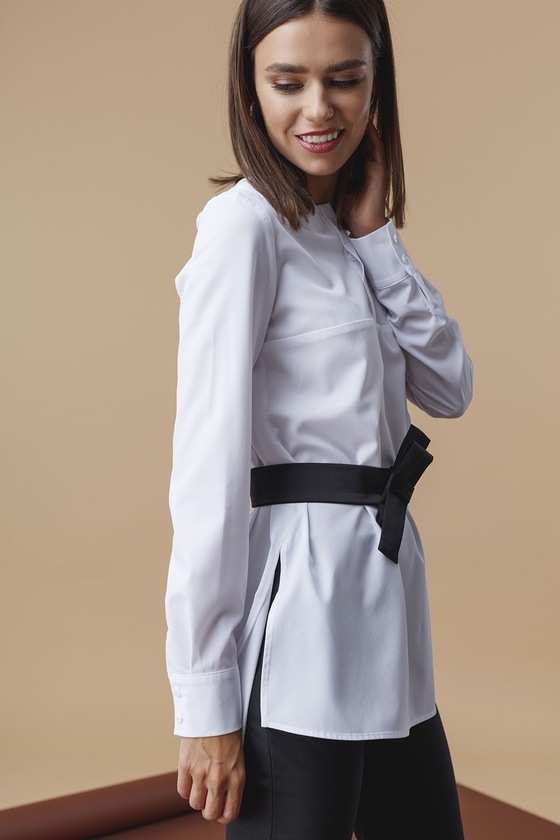 Удлиненная блуза белого цвета 2 - интернет-магазин Natali Bolgar