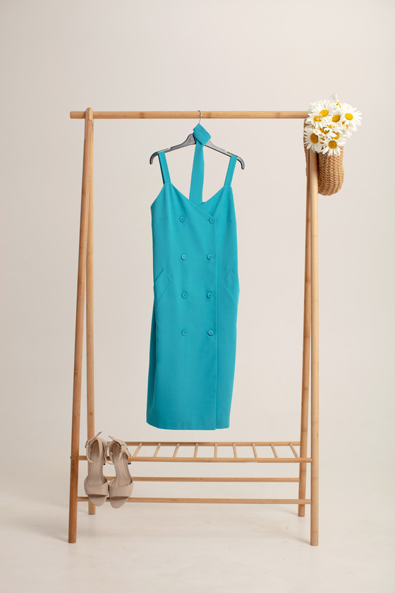 Платье на бретелях голубого цвета 5 - интернет-магазин Natali Bolgar