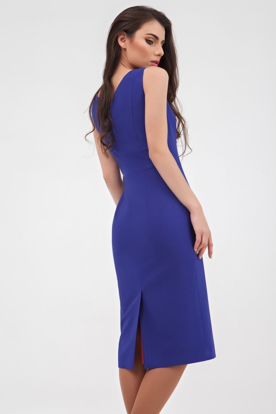 Лаконичное платье сапфирового оттенка 1 - интернет-магазин Natali Bolgar