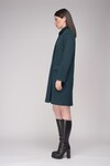 Прямое пальто изумрудного цвета с карманами 1 - интернет-магазин Natali Bolgar