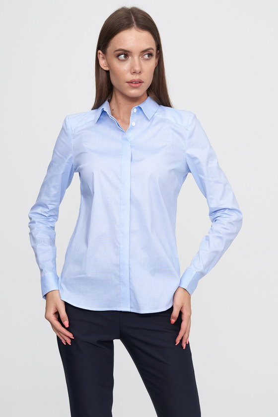 Классическая рубашка голубого цвета - интернет-магазин Natali Bolgar