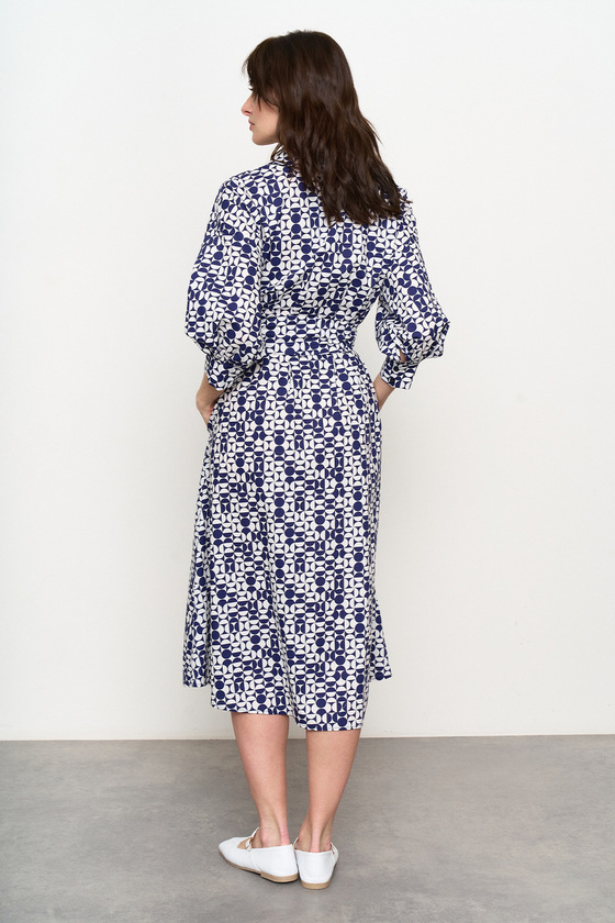 Сукня з бавовни з геометричним принтом 1 - интернет-магазин Natali Bolgar