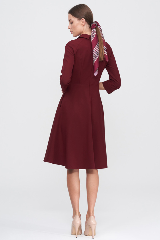 Платье бордового цвета с драпировкой 3 - интернет-магазин Natali Bolgar