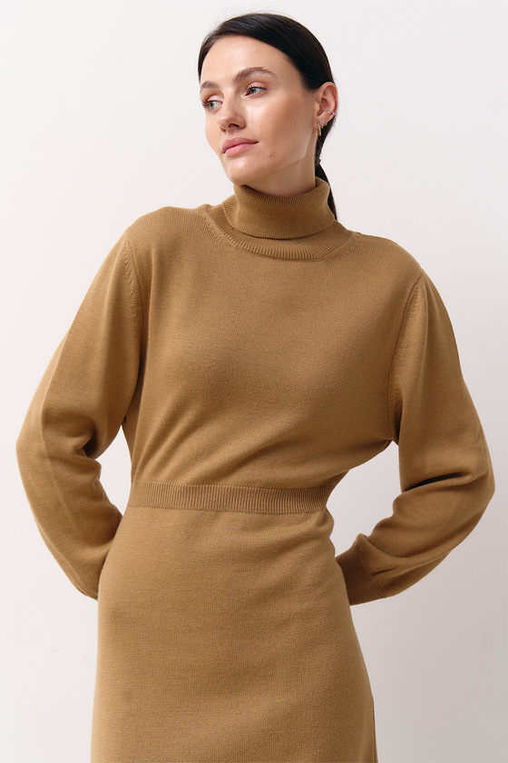 Сукня з вовни мериноса кольору кемел 4 - интернет-магазин Natali Bolgar