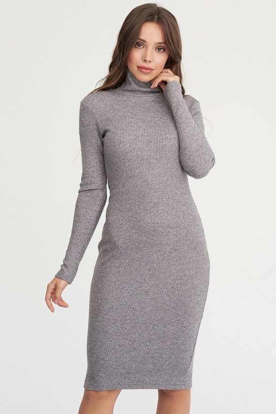 Платье-гольф серого цвета 1 - интернет-магазин Natali Bolgar