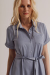 Длинное платье-рубашка голубого цвета - интернет-магазин Natali Bolgar