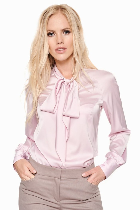 Лиловая блуза с воротником-бантом - интернет-магазин Natali Bolgar