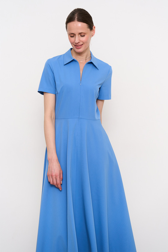 Блакитна сукня зі спідницею кльош 4 - интернет-магазин Natali Bolgar