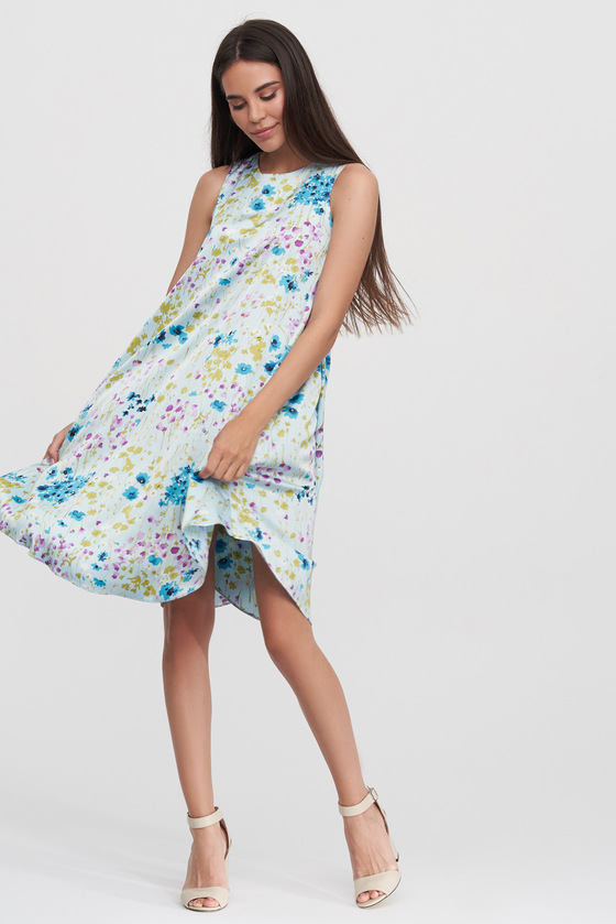 Шелковое платье бледно-голубого цвета - интернет-магазин Natali Bolgar