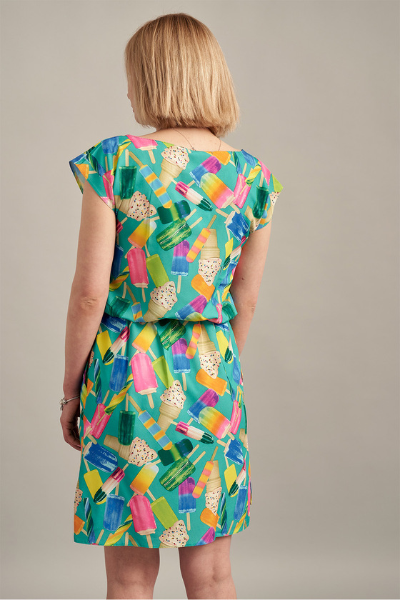 Платье с принтом с асимметричным низом  2 - интернет-магазин Natali Bolgar