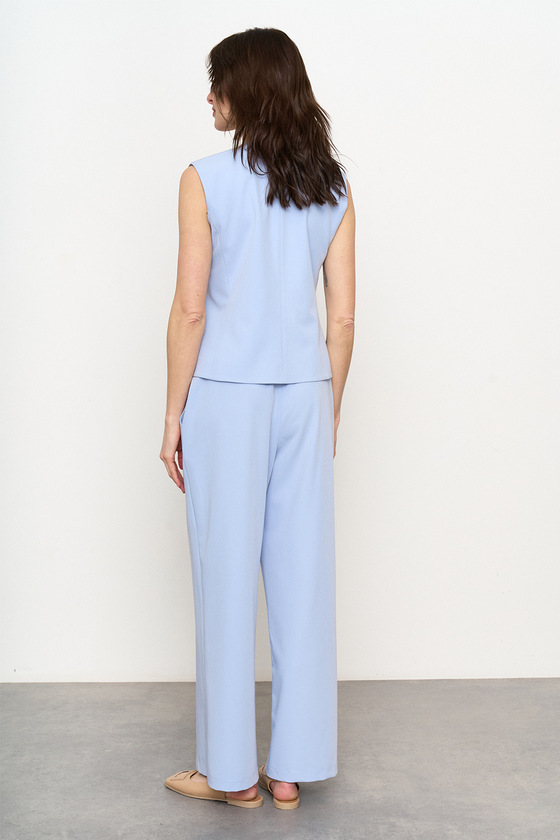 Голубые брюки с эластичной талией 1 - интернет-магазин Natali Bolgar
