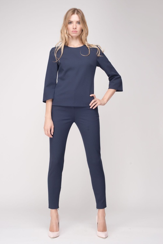 Блуза темно-синего цвета 3 - интернет-магазин Natali Bolgar