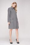Прямое пальто серого цвета с карманами 2 - интернет-магазин Natali Bolgar