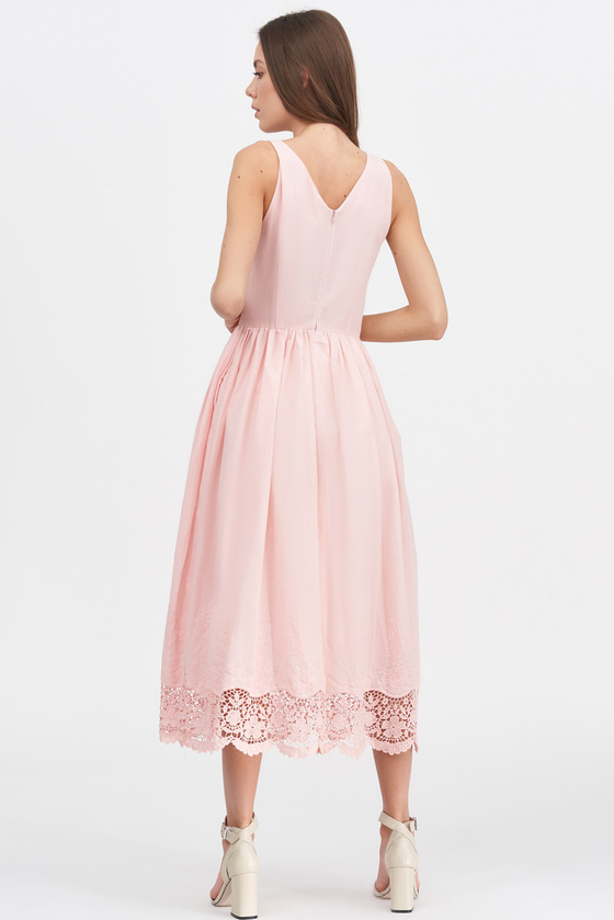 Платье-миди розового цвета с вышивкой  2 - интернет-магазин Natali Bolgar
