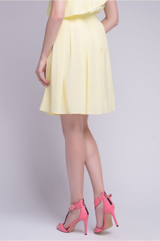 Юбка лимонного цвета со складками 2 - интернет-магазин Natali Bolgar