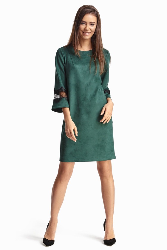 Зеленое платье с кружевными вставками 3 - интернет-магазин Natali Bolgar