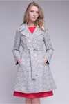 Пальто-редингот с черно-белым принтом - интернет-магазин Natali Bolgar