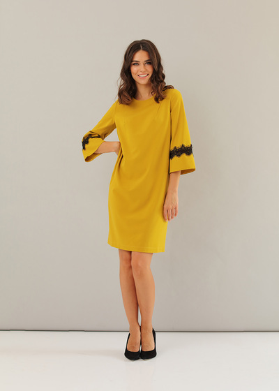 Платье прямого кроя желтого цвета  – Natali Bolgar