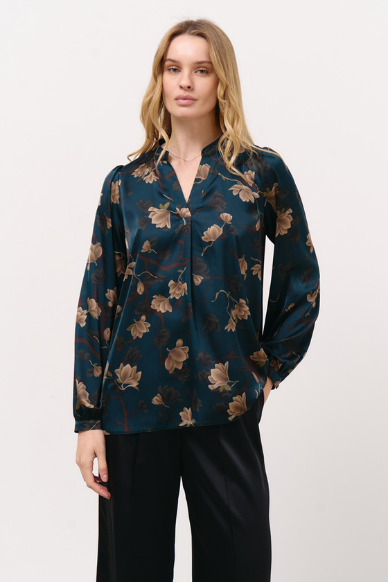 Блуза у квітковий принт зі штучного шовку 2 - интернет-магазин Natali Bolgar