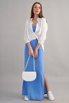 Платье в пол голубого цвета на тонких бретелях 4 - интернет-магазин Natali Bolgar