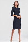 Платье-футляр с отложным воротником темно-синего цвета 3 - интернет-магазин Natali Bolgar