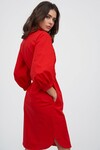 Платье-рубашка со съемным поясом красного цвета 2 - интернет-магазин Natali Bolgar