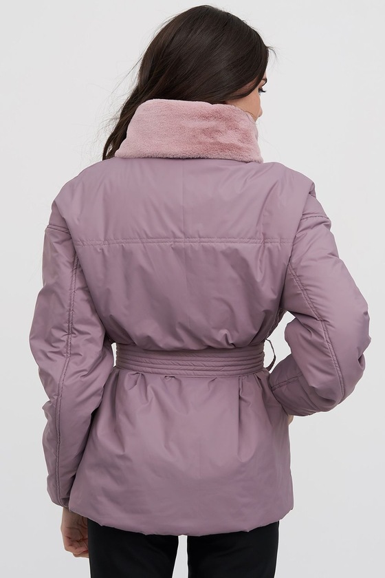 Куртка лилового цвета с поясом 3 - интернет-магазин Natali Bolgar