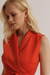 Платье кораллового цвета на запах  3 - интернет-магазин Natali Bolgar
