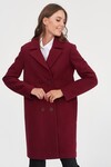 Двубортное пальто цвета бордо 1 - интернет-магазин Natali Bolgar