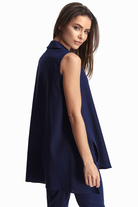Свободная блуза синего цвета 1 - интернет-магазин Natali Bolgar