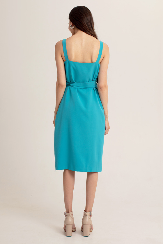 Платье на бретелях голубого цвета 4 - интернет-магазин Natali Bolgar