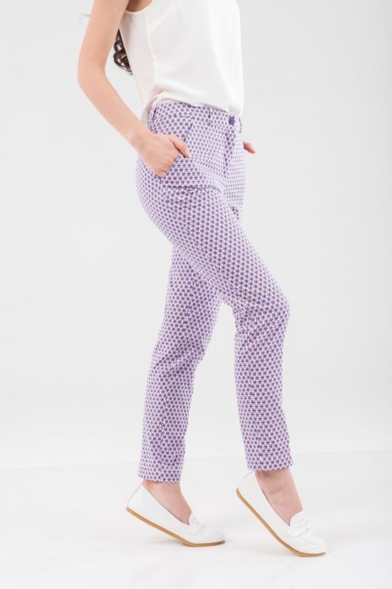 Укороченные брюки с геометрическим принтом 3 - интернет-магазин Natali Bolgar