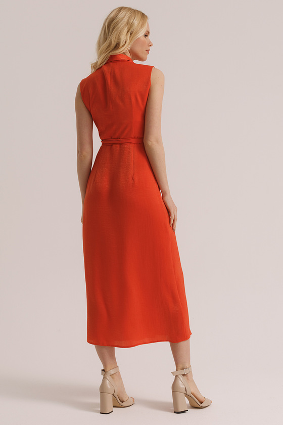 Платье кораллового цвета на запах  4 - интернет-магазин Natali Bolgar