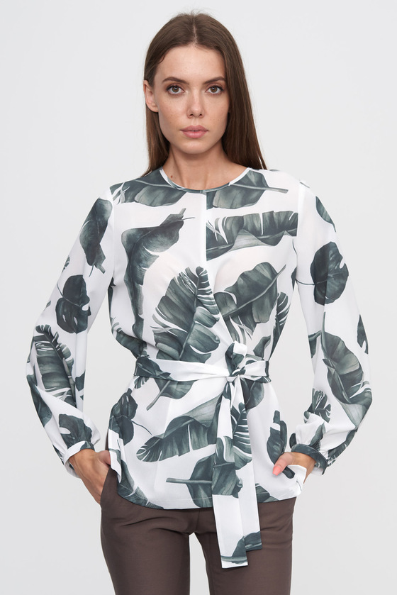 Блуза молочного цвета в принте 2 - интернет-магазин Natali Bolgar