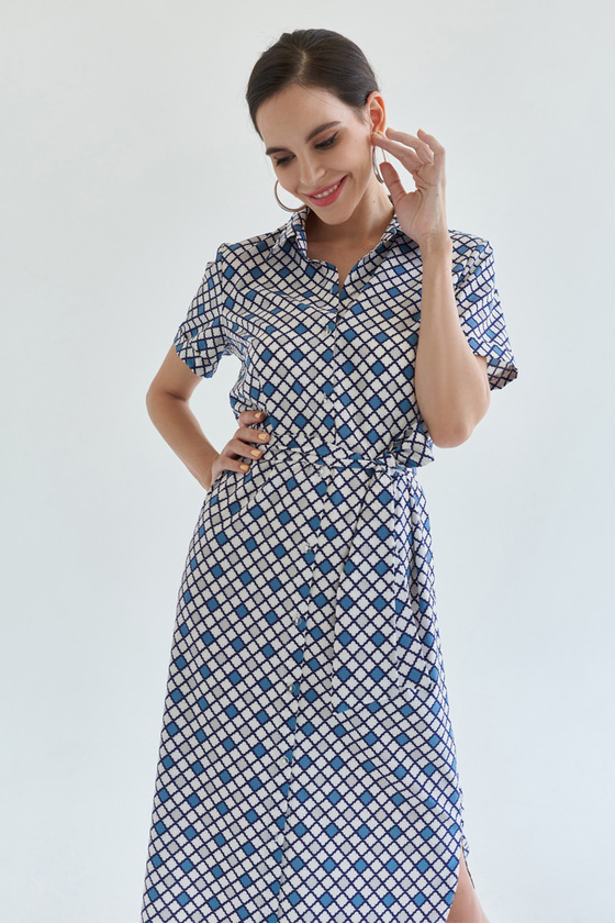 Платье-рубашка с геометрическим принтом - интернет-магазин Natali Bolgar
